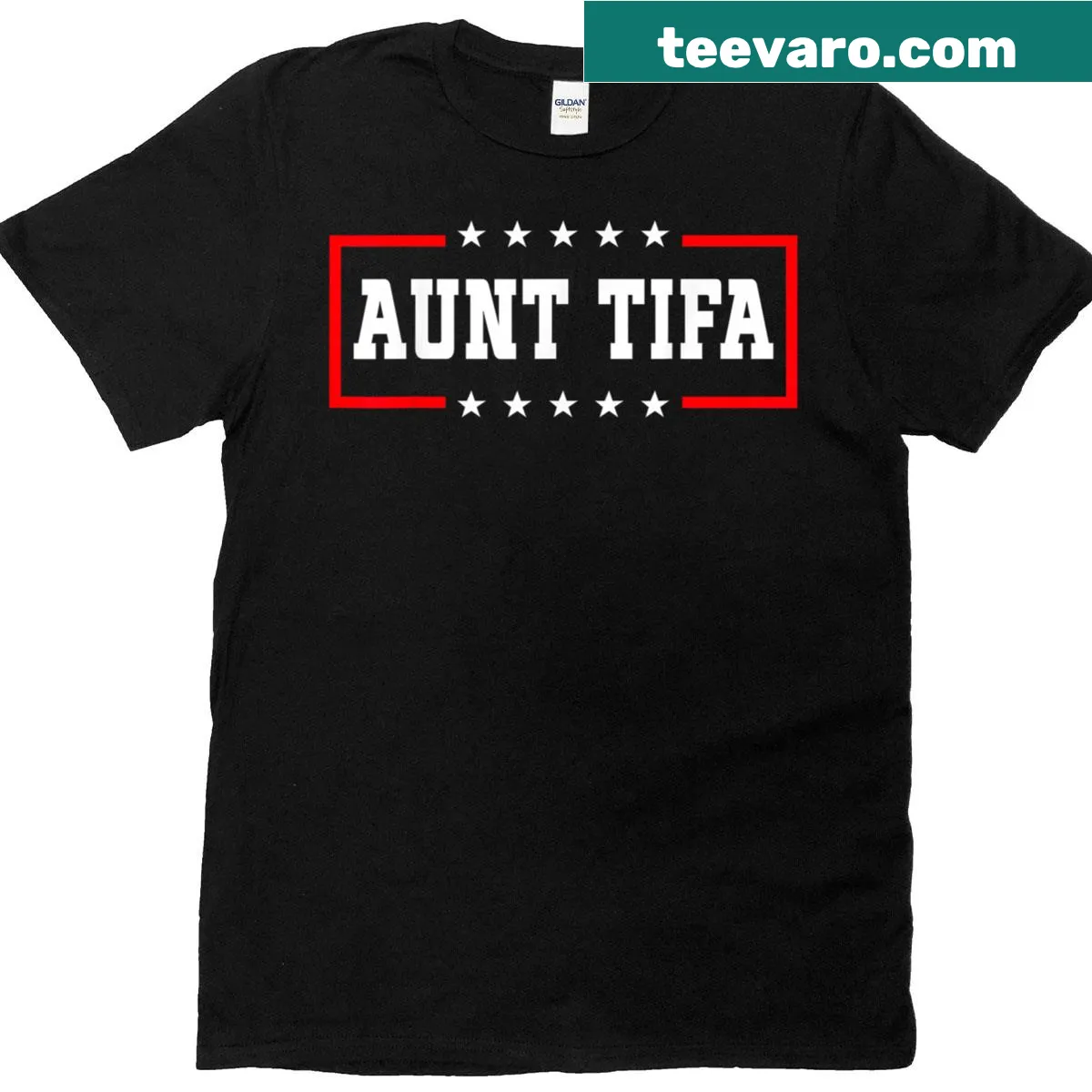 Aunt Tifa funny T-shirt with playful typography — on a men's t-shirt