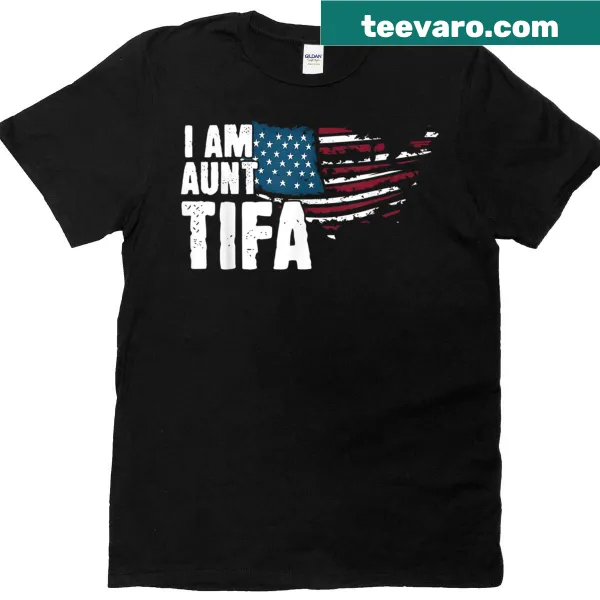 Funny T-shirt with USA flag and playful text for aunts