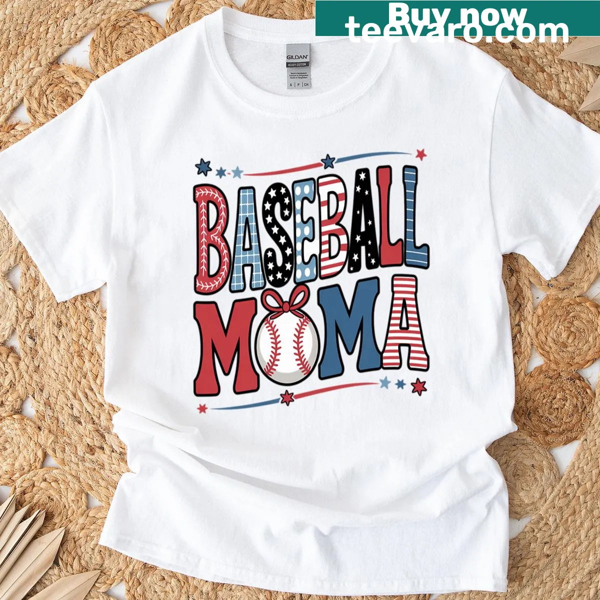 Typography design celebrating baseball moms on a comfy t-shirt — on a men's t-shirt