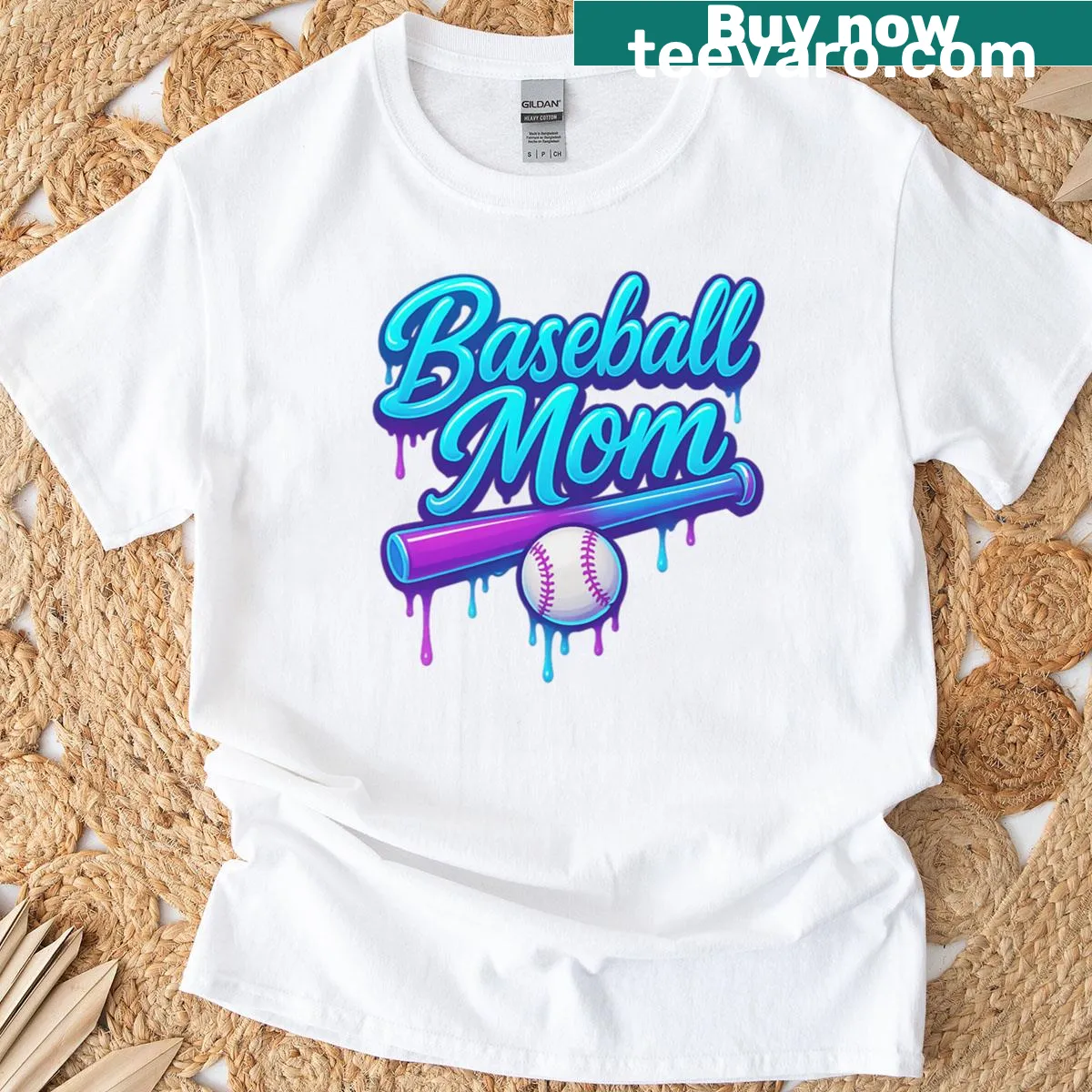 Sentimental t-shirt for baseball moms with loving text — on a men's t-shirt