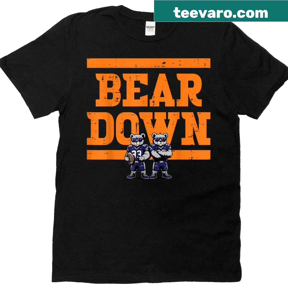 T-shirt with 'Bear Down' message for all ages — on a men's t-shirt