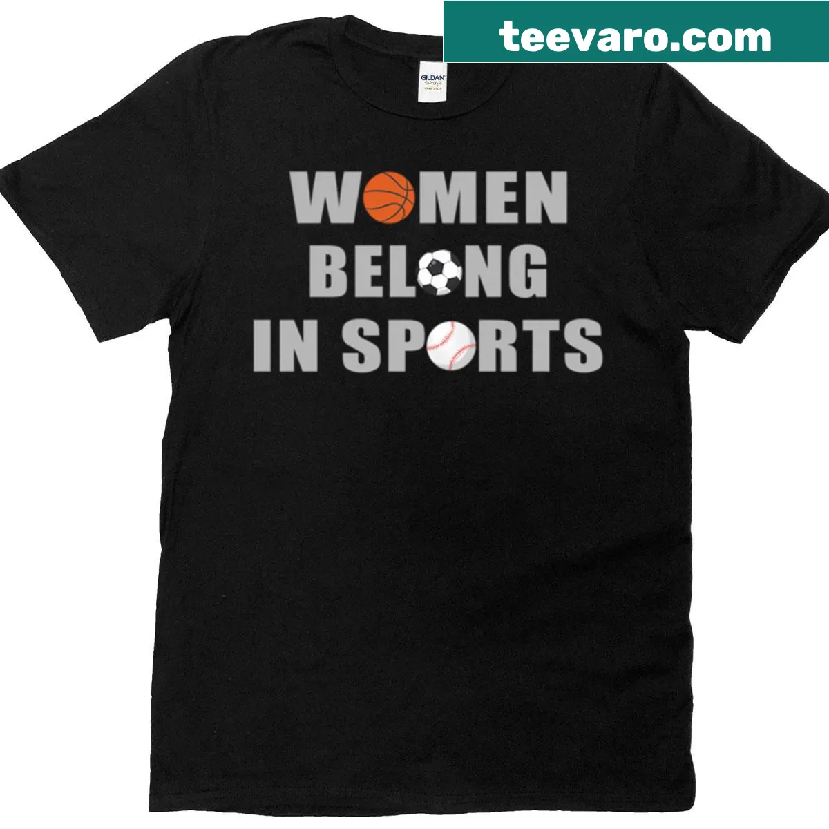 T-shirt with the phrase 'Belong In Sports' prominently displayed — on a men's t-shirt