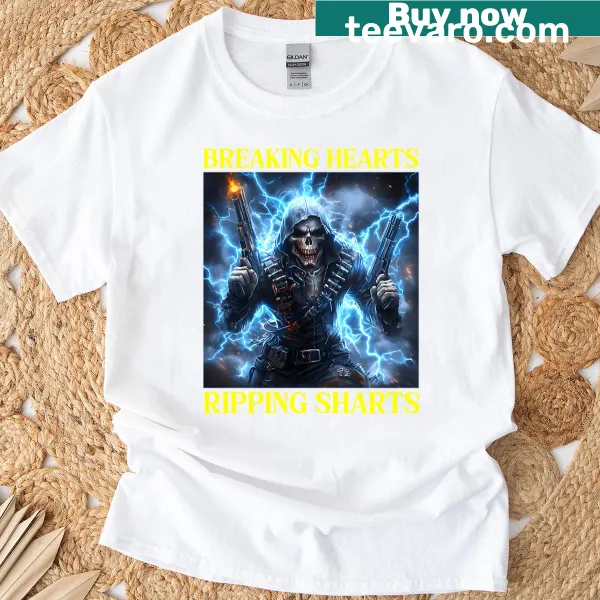 Funny typography saying on T-shirt about breaking hearts