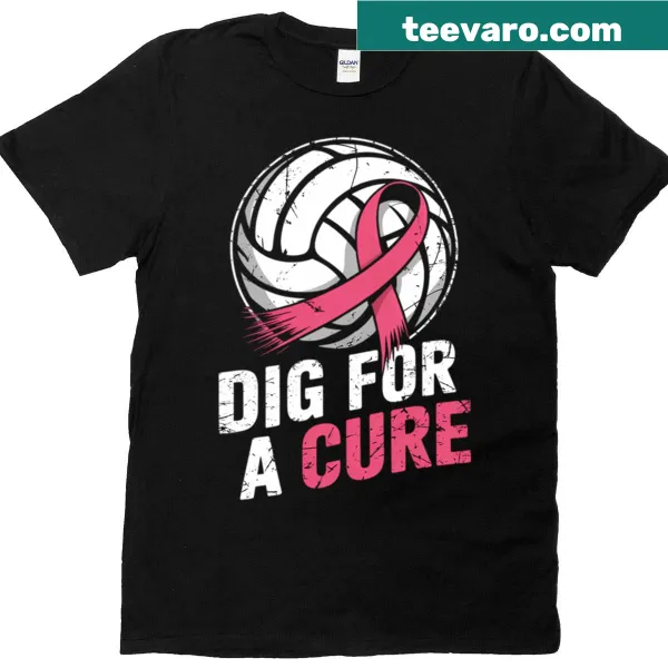 Volleyball graphic with pink ribbon design for breast cancer awareness