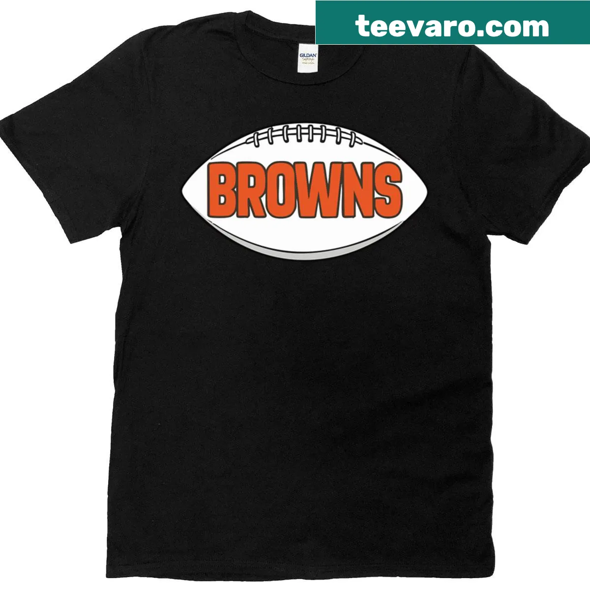 Cleveland football-themed T-shirt featuring a bold illustration — on a men's t-shirt