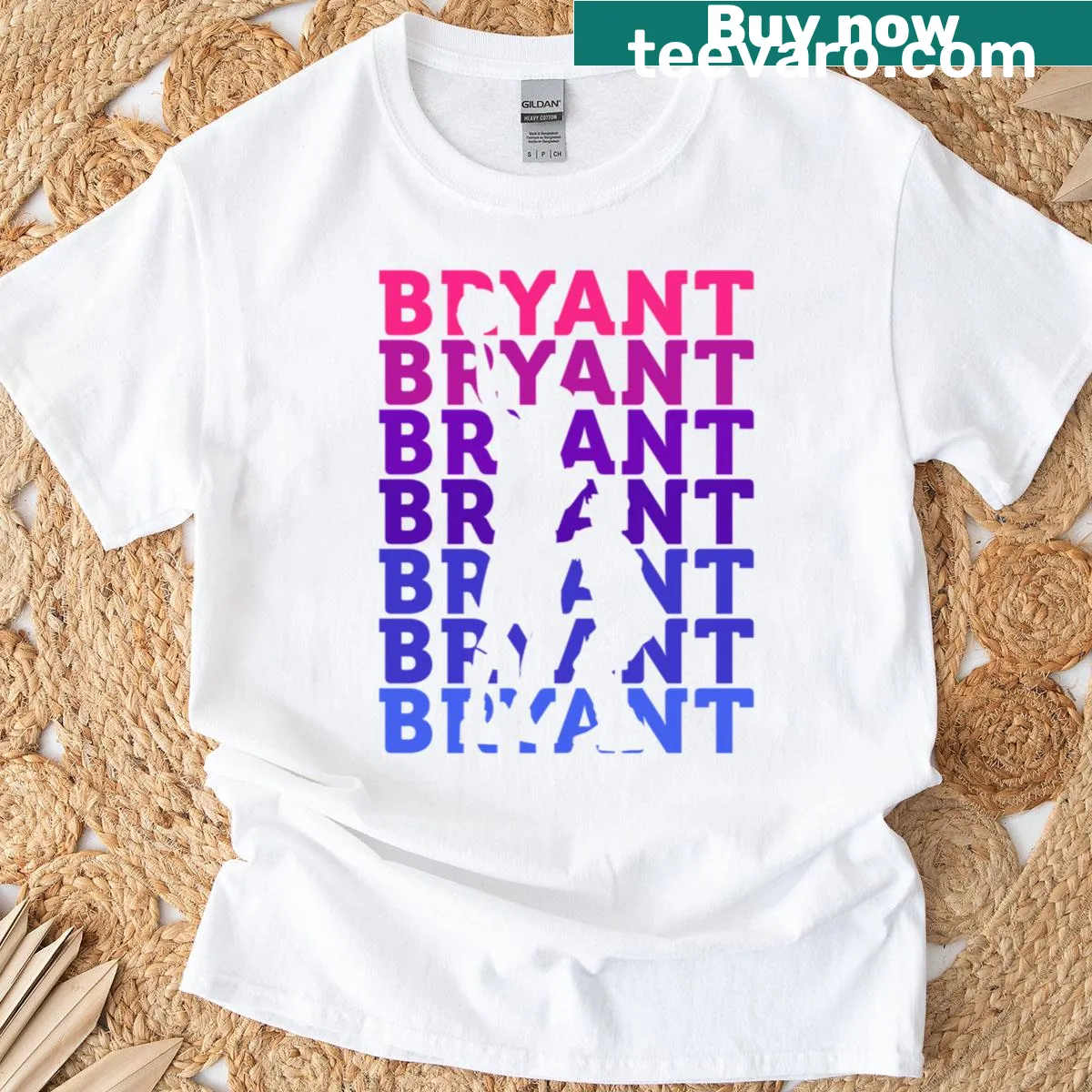 Inspirational basketball-themed illustration on a Bryant Amazing t-shirt — on a men's t-shirt