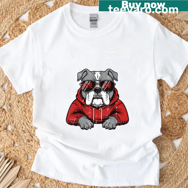 T-shirt featuring a cute bulldog design for all ages