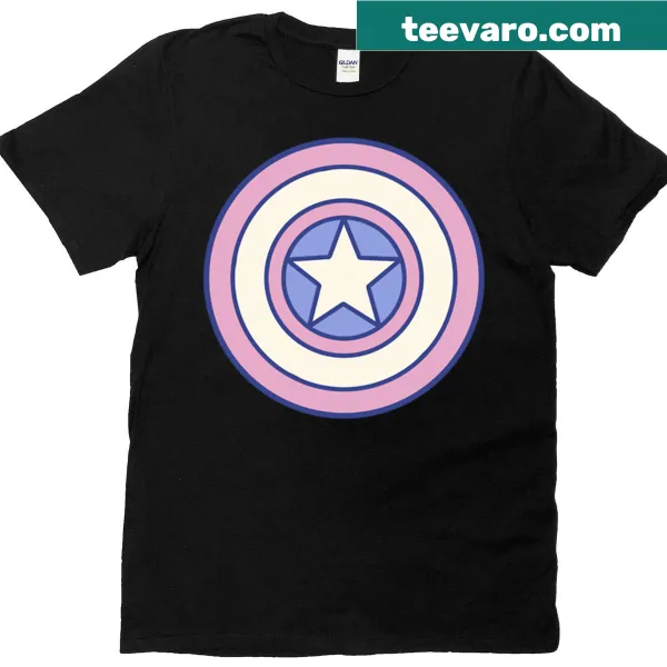 Pastel edition of Captain America's shield graphic T-shirt
