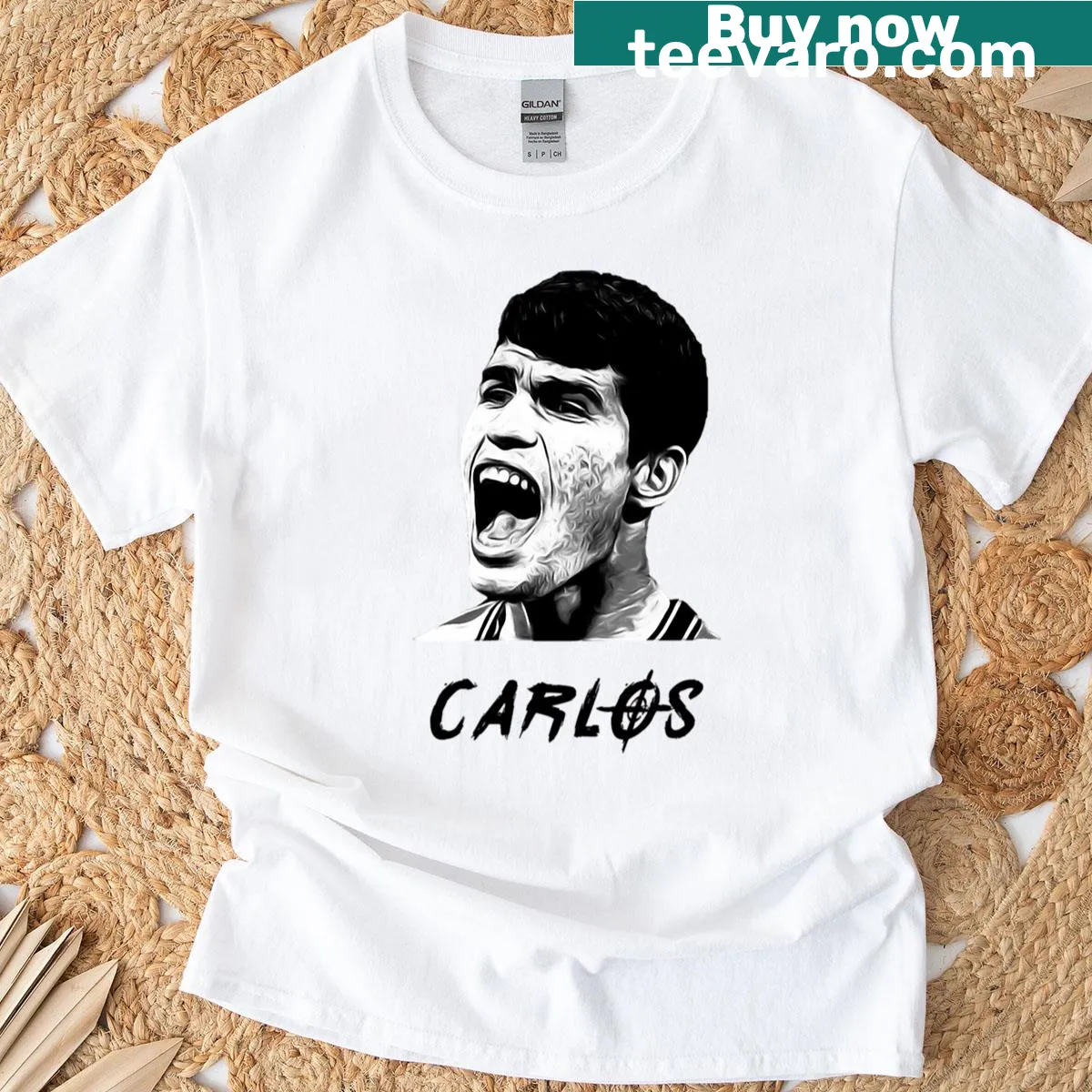Carlos Alcaraz Tennis T-shirt with dynamic sport graphic — on a men's t-shirt