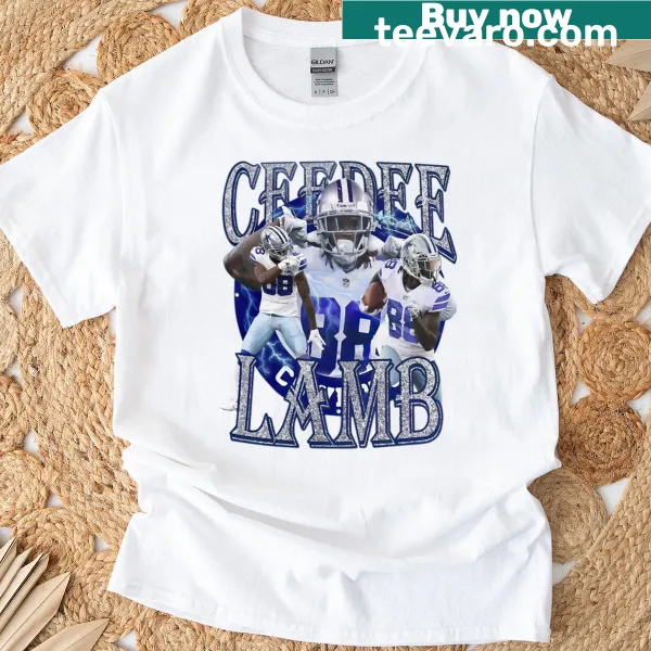 Graphic t-shirt featuring Ceedee Lamb's football theme