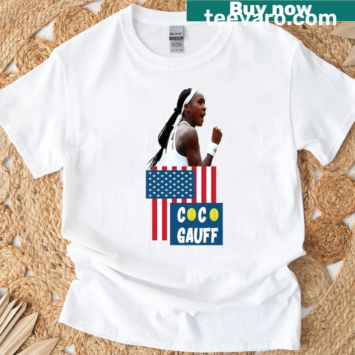 Vintage-style tennis t-shirt celebrating female athletes — on a men's t-shirt