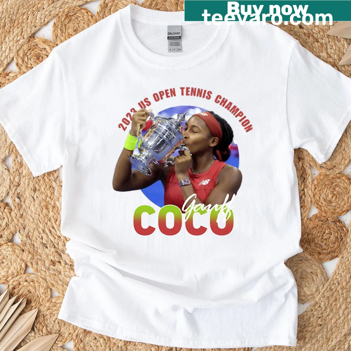 Illustrative vintage t-shirt honoring female tennis legends — on a men's t-shirt