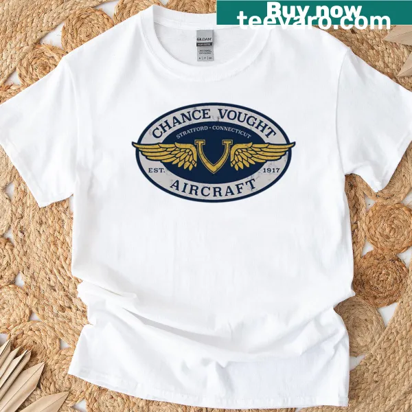 Chance Vought Aircraft logo printed on a t-shirt.
