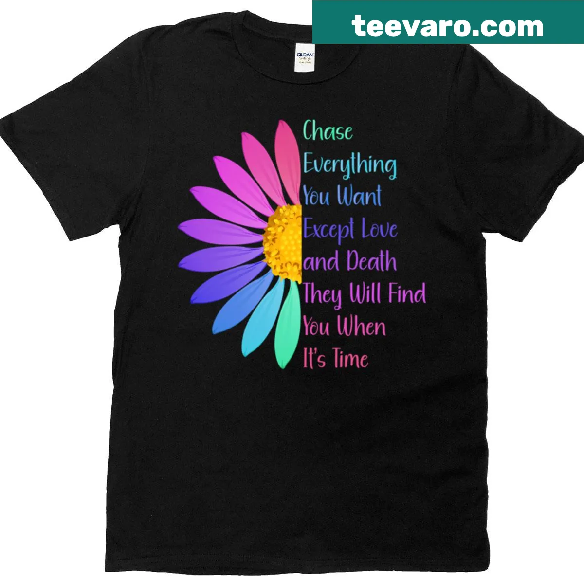 Inspirational quote and floral design on a T-shirt — on a men's t-shirt