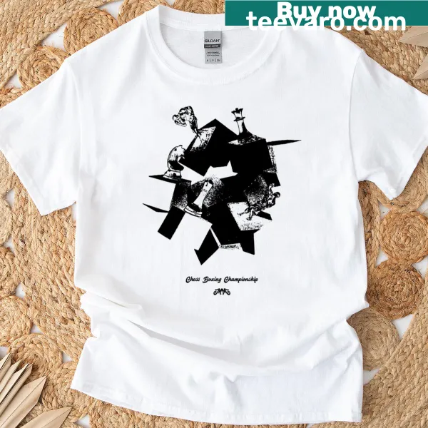 Chess boxing championship emblem design on T-shirt