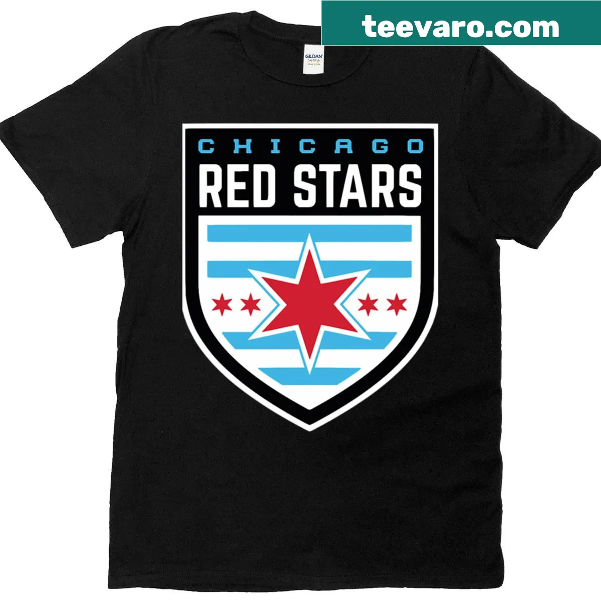 Chicago Red Stars logo T-shirt showcasing team pride. — on a men's t-shirt