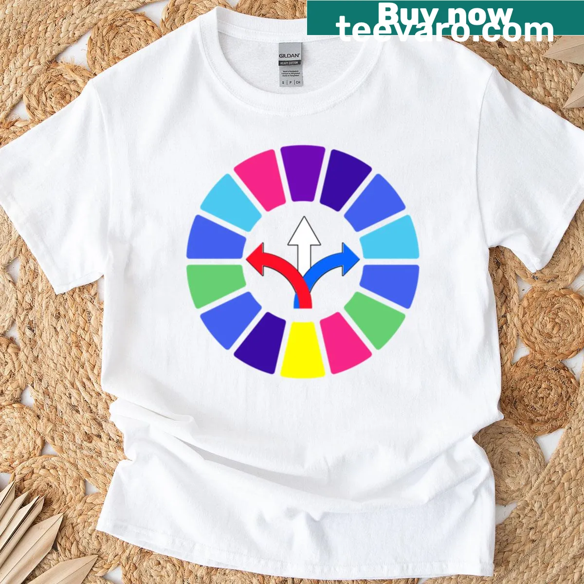Artistic graphic T-shirt with inspirational message — on a men's t-shirt