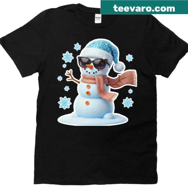 Cute Christmas t-shirt with a stylish snowman design