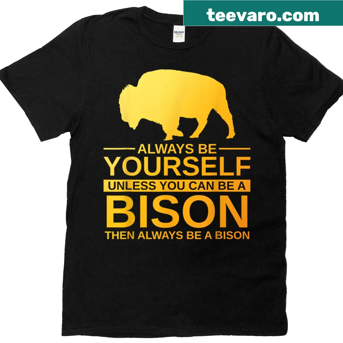 Artistic bison design t-shirt for animal lovers — on a men's t-shirt