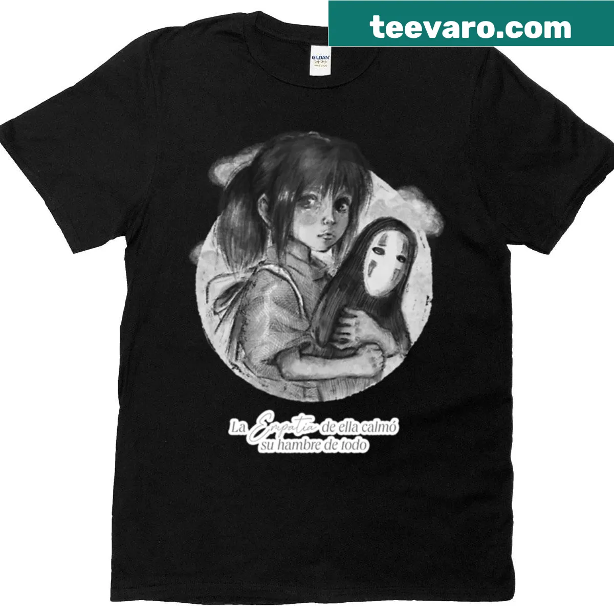 Chihiro hugging No Face graphic T-shirt — on a men's t-shirt