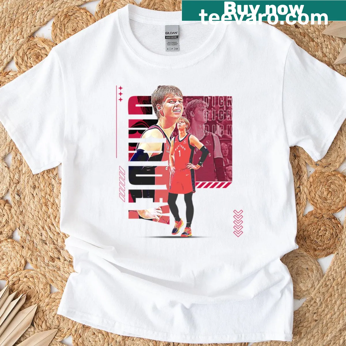 D Gradey Basketball Player graphic T-shirt for basketball fans — on a men's t-shirt