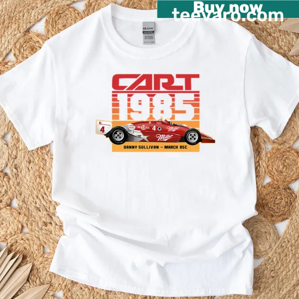 Danny Sullivan retro style T-shirt celebrating 1985 Indy racing