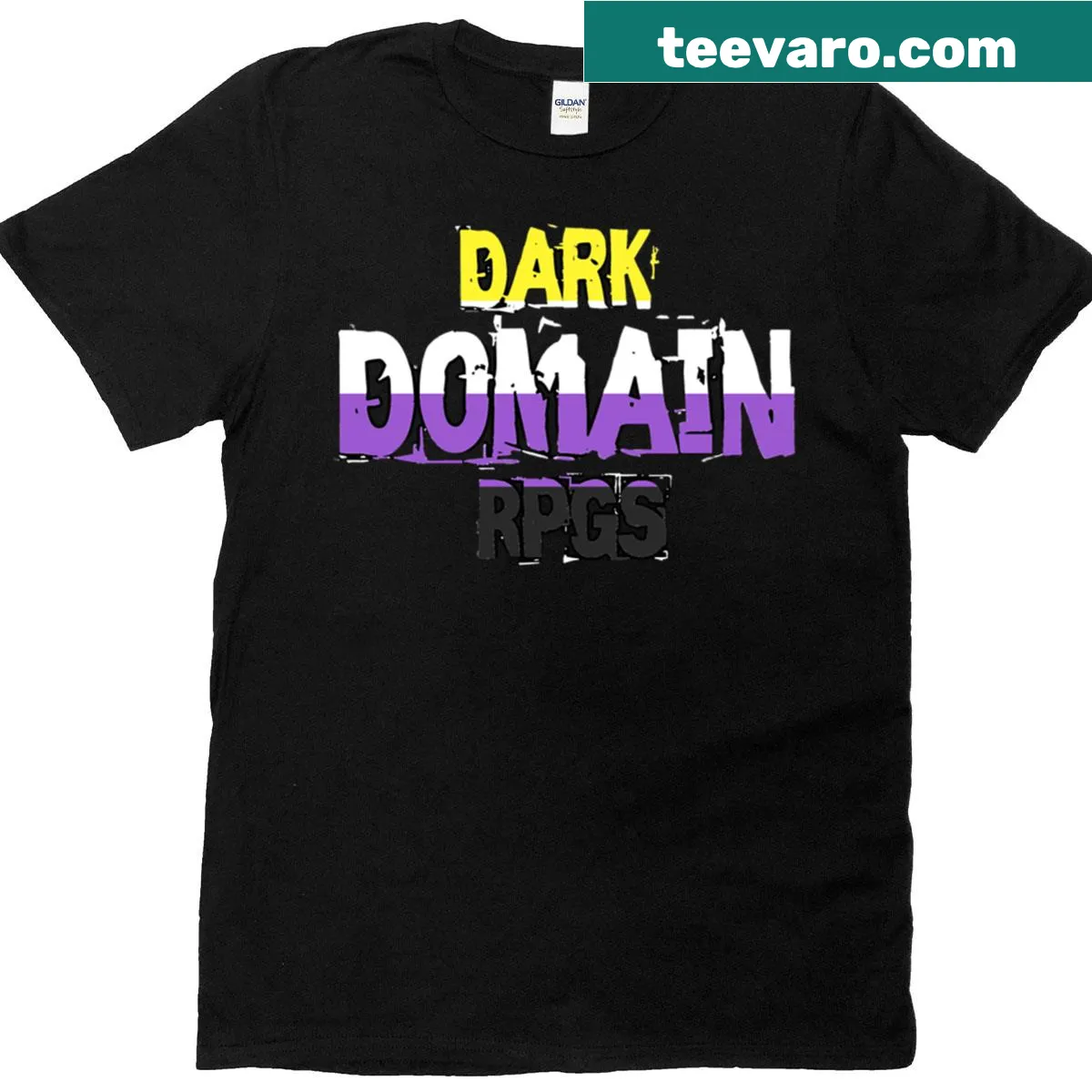 Nonbinary pride logo T-shirt design for Dark Domain — on a men's t-shirt