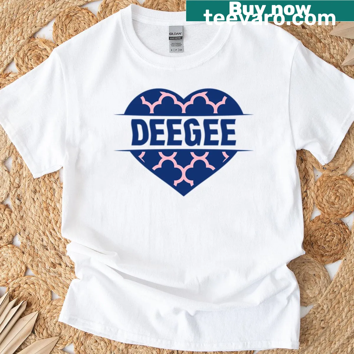 Delta Gamma sorority t-shirt with prominent letters — on a men's t-shirt