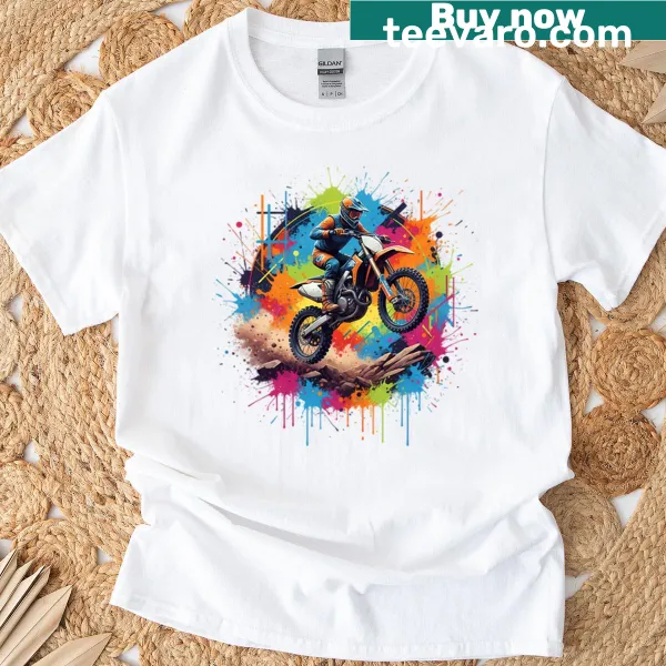 Dirt Bike Adventure motocross t-shirt with splash art design