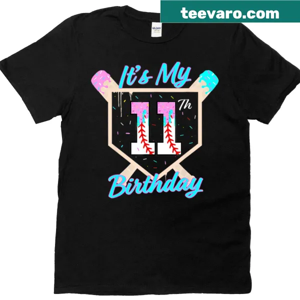 Birthday t-shirt featuring ice cream and baseball illustrations