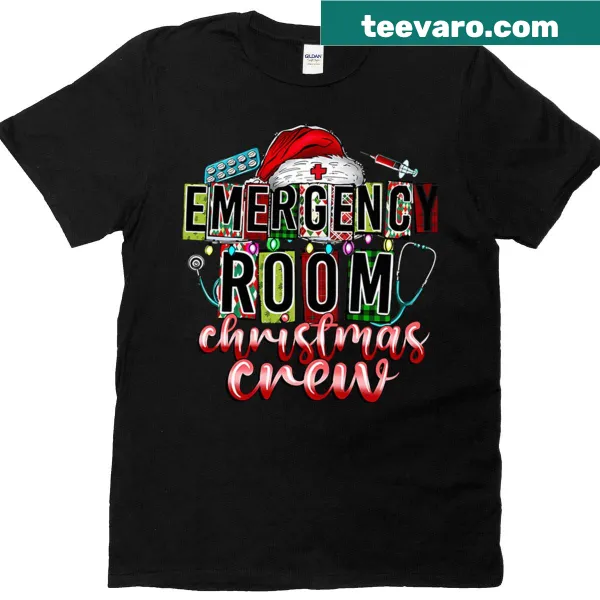 Funny Christmas nurse doctor t-shirt with Emergency Room design