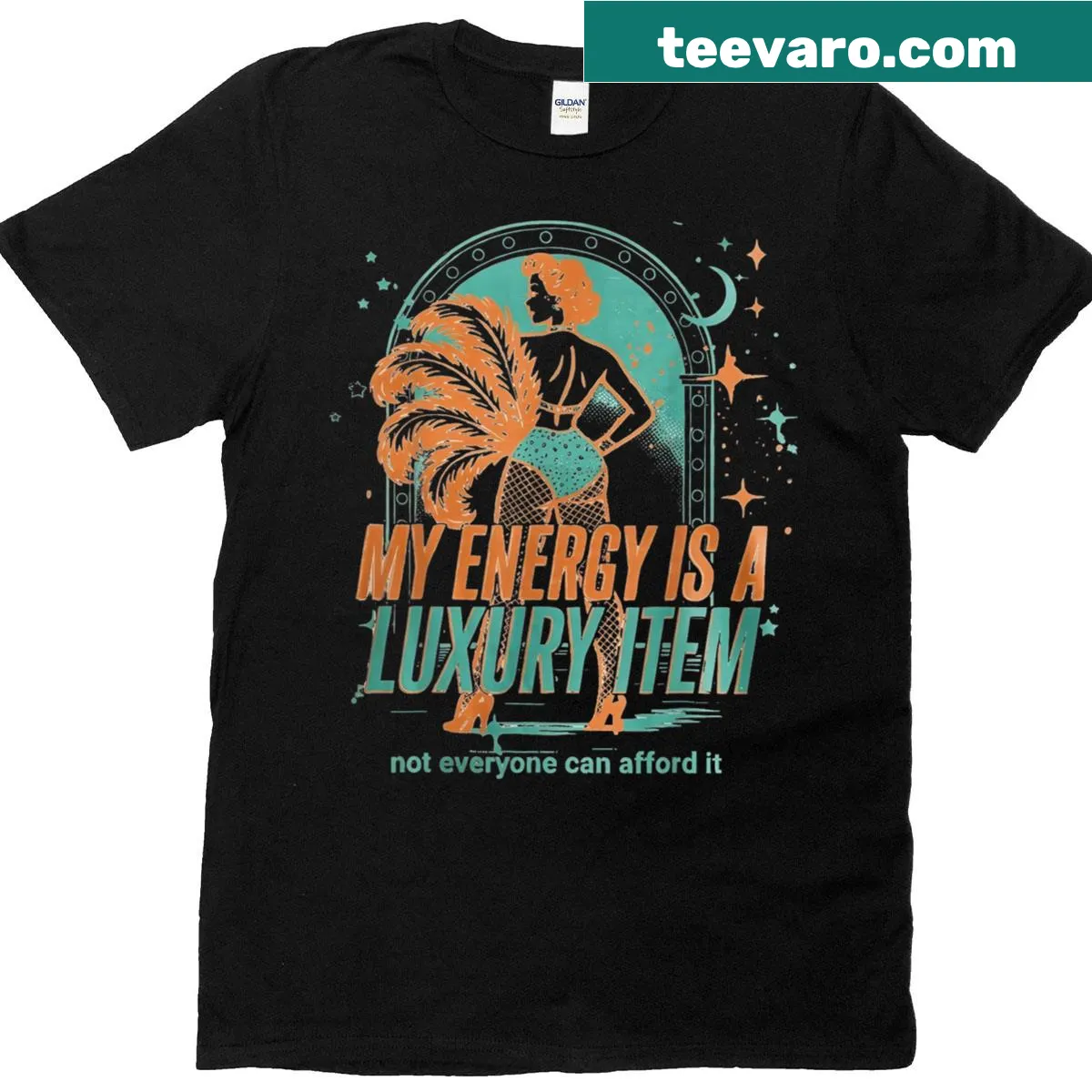 Funny T-shirt with text 'Energy Is A Luxury Item' design — on a men's t-shirt