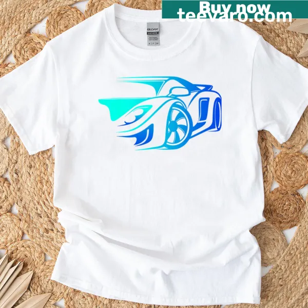T-shirt with a supercharged turbo sports car graphic