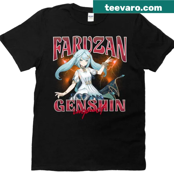 Genshin Impact t-shirt featuring the character Faruzan in action