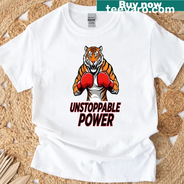 Illustration of a fierce tiger boxing with power