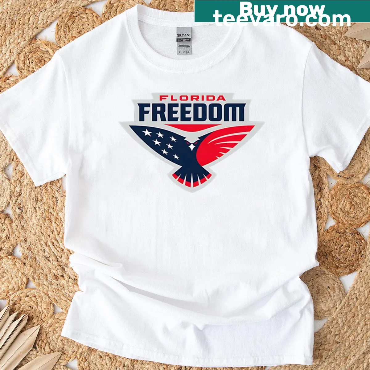 T-shirt with a graphic celebrating Florida freedom. — on a men's t-shirt