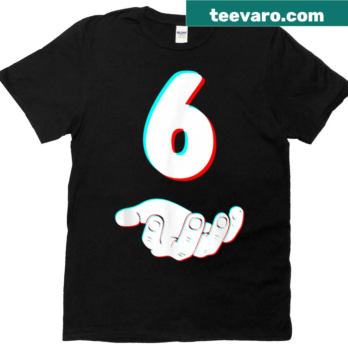 Matching couple T-shirt with '67 Six Seven' meme graphic — on a men's t-shirt