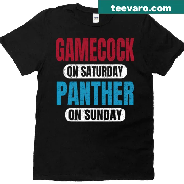 Vintage t-shirt featuring a gamecock and panther graphic for sports fans