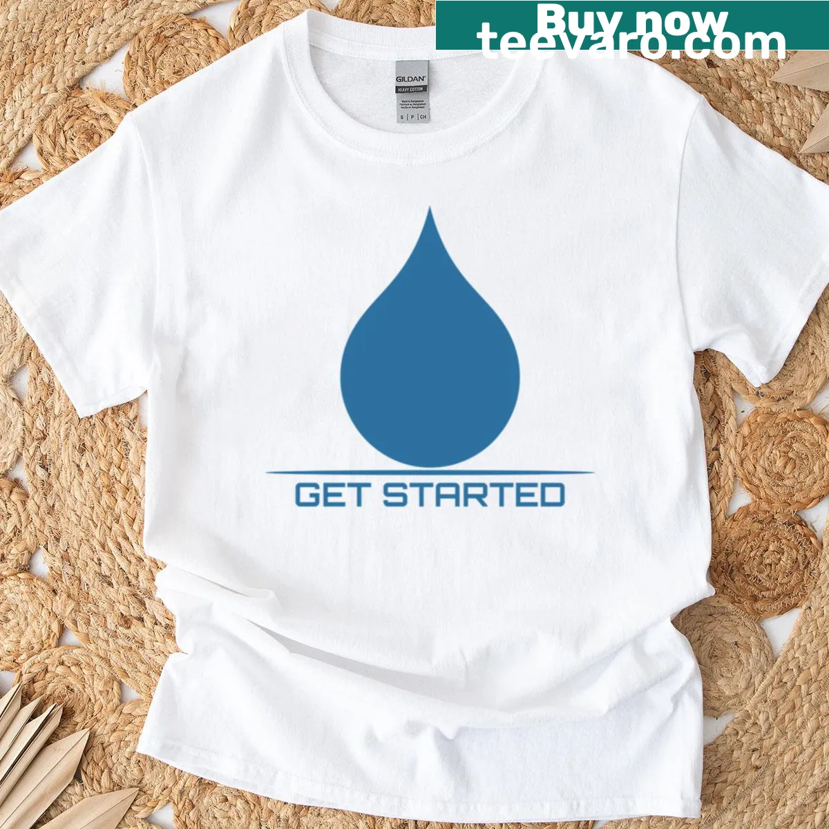 Inspirational water-themed typography t-shirt design — on a men's t-shirt