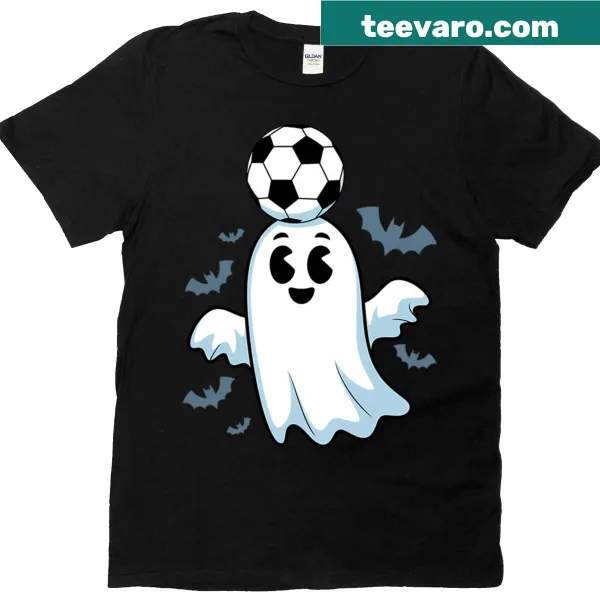 Ghost playing soccer t-shirt with a fun illustration