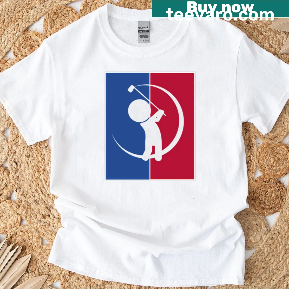 Funny golf swing graphic on a humorous t-shirt — on a men's t-shirt