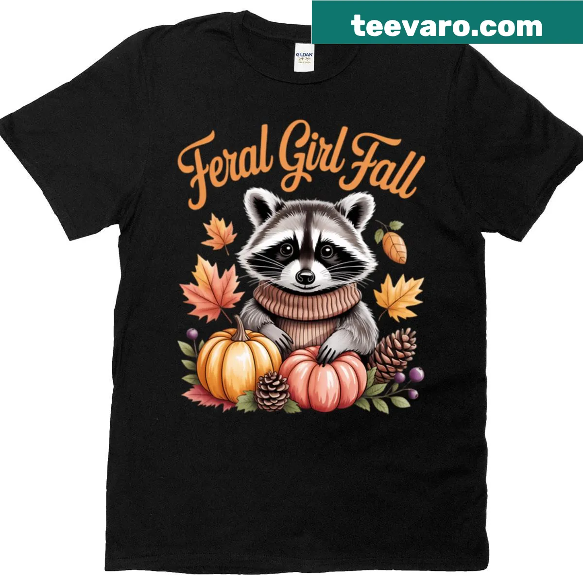 Silhouette of a feral girl embodying Halloween vibes — on a men's t-shirt