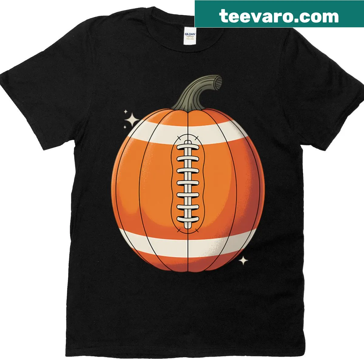 Halloween Football Ball Pumpkin T-shirt for kids — on a men's t-shirt