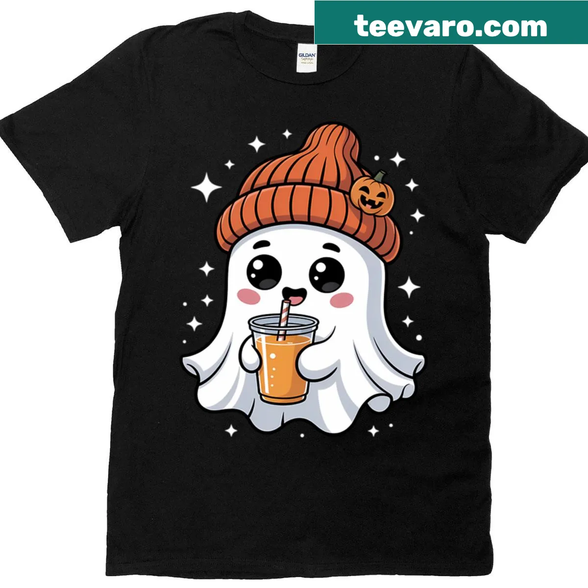 Cute ghost design Halloween t-shirt for kids and women — on a men's t-shirt