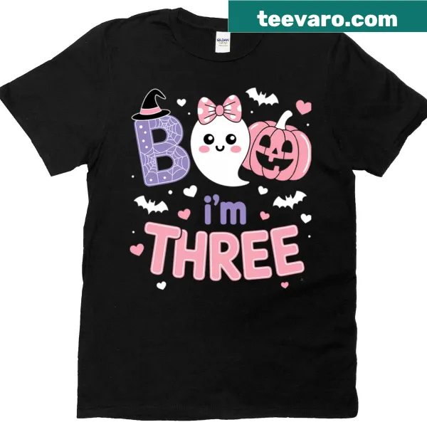 Cute Halloween birthday T-shirt for kids featuring a friendly ghost