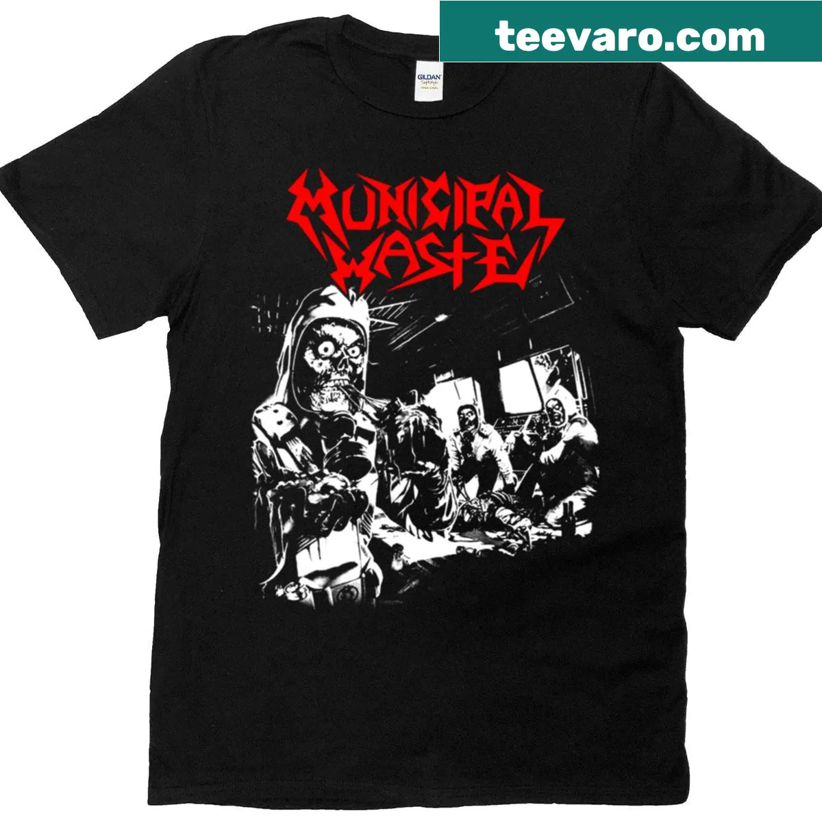 Bold heavy metal skull silhouette on a T-shirt — on a men's t-shirt