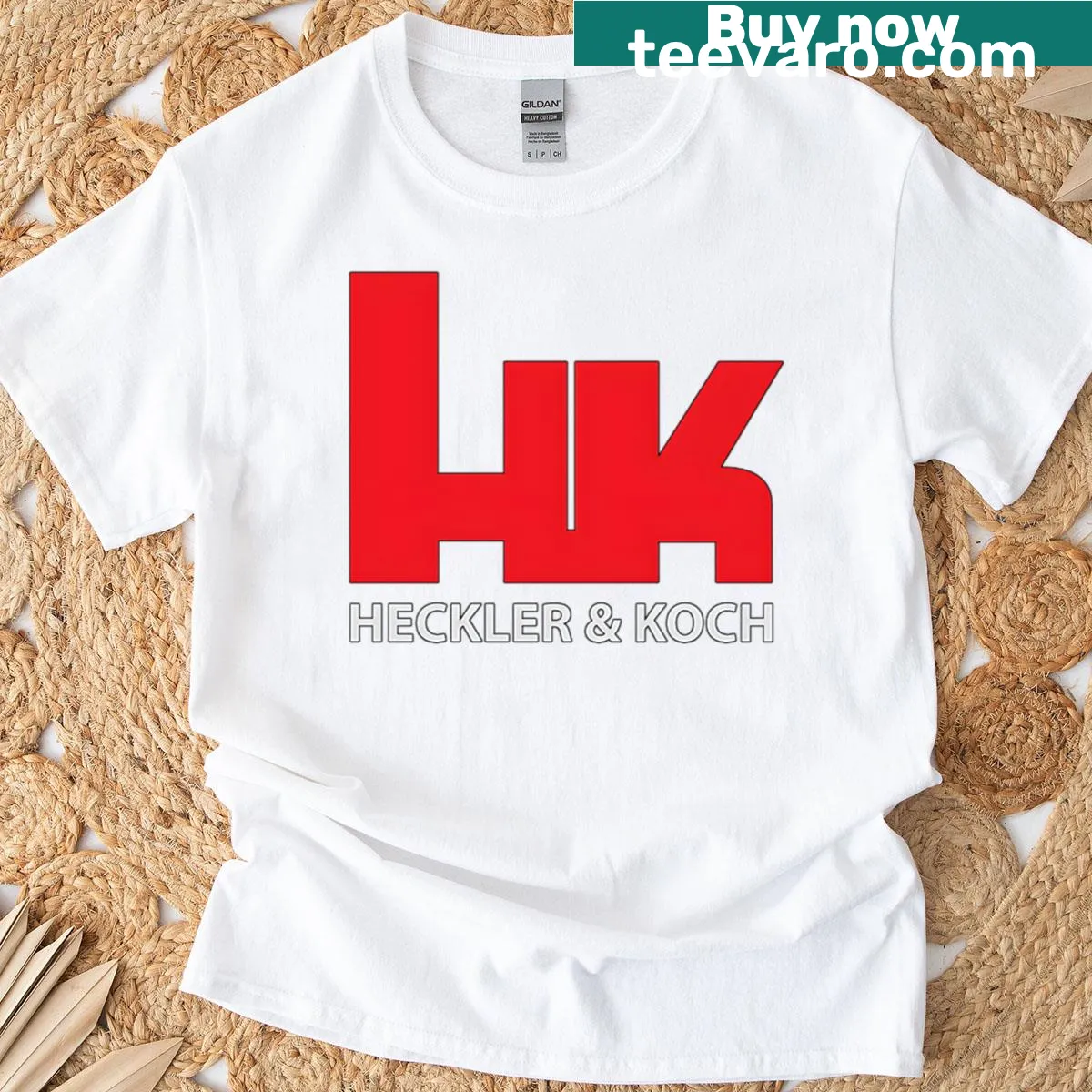 Heckler Koch Hk-usa logo on t-shirt — on a men's t-shirt