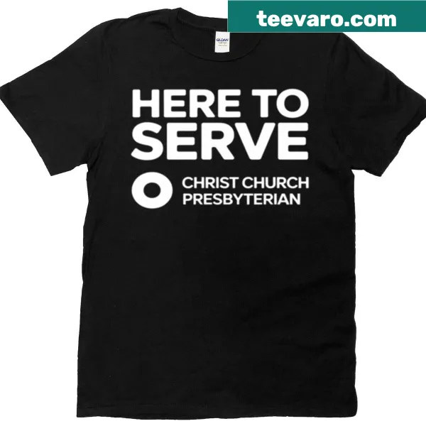 Minimalist Here To Serve graphic T-shirt featuring powerful text