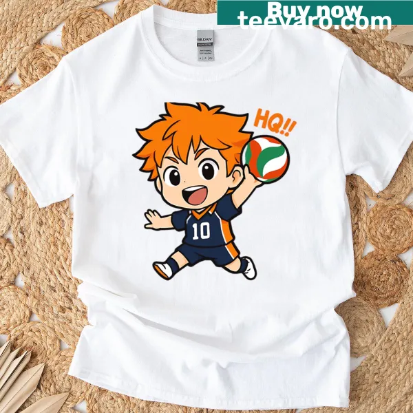Volleyball t-shirt with a cheerful character design embodying the sport
