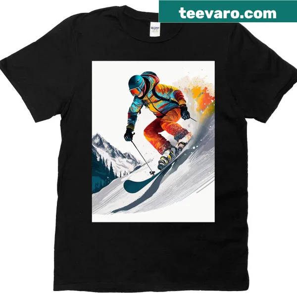 Winter-themed t-shirt with text encouraging winter sports enjoyment